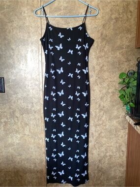 Justify Y2K Butterfly Maxi Dress Bodycon Whimsigoth Fairycore Grunge Indie Large